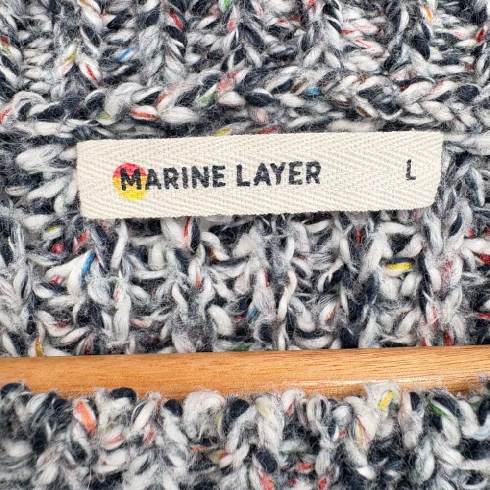 Marine Layer Quinn Oversized Sweater Blue Multi, Large - Picture 9 of 10